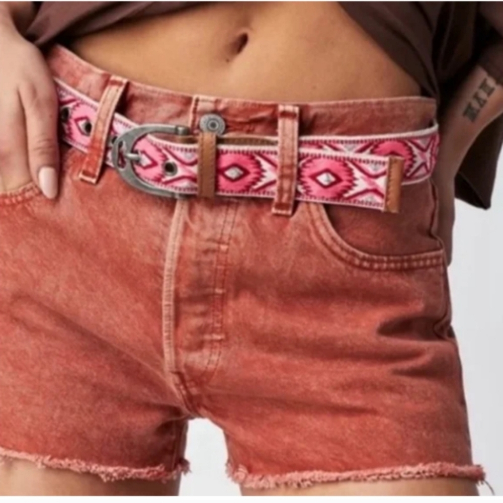 Free People NWT Moving to Mars Handmade Belt Pink